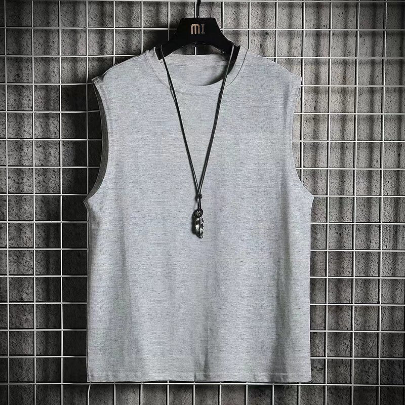 Summer Loose Sleeveless T-Shirt Men's Black Vest Trendy Brand Trendy Ins Bottoming Shirt Sports Fitness Running T-Shirt