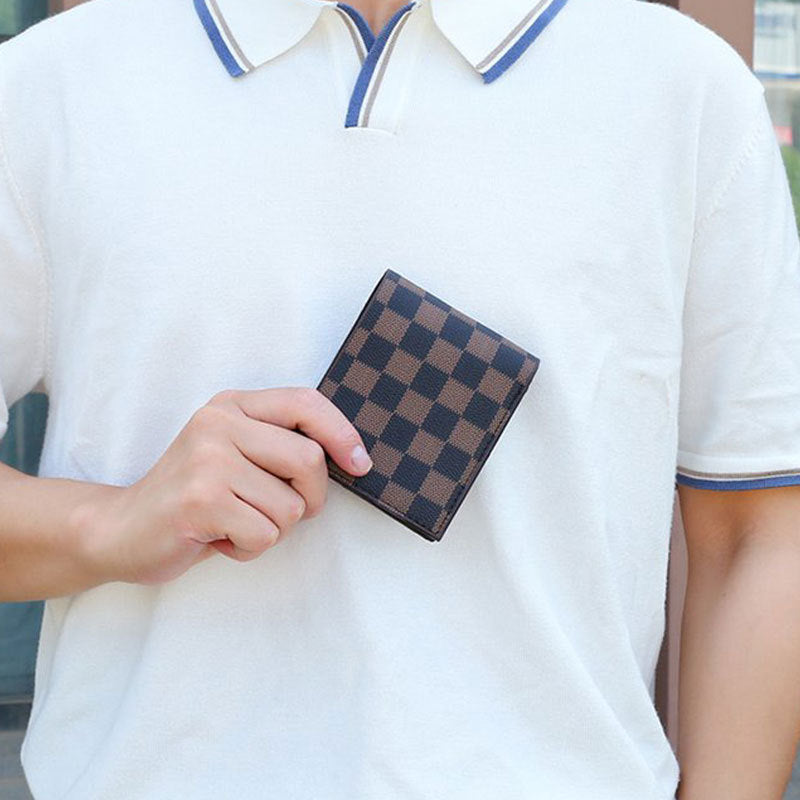 Retro Backpack Men's Checkerboard New Fashion Large Capacity Travel European and American Computer Backpack College Student Male Hanging Bag