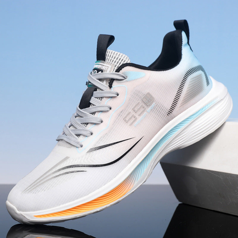 Men's Shoes, Ultra-Light Running Shoes, New Summer Leather Anti-Odor Shoes, Breathable Sports Shoes, Shock-Absorbing, Lightweight, Casual Men's Running Shoes