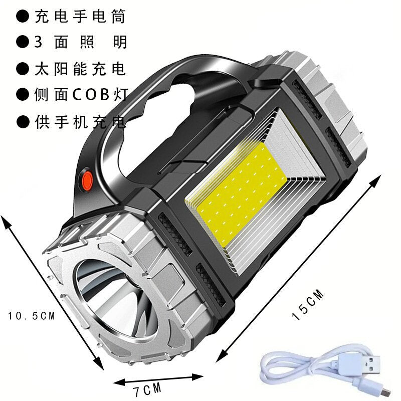 Quad-core flashlight bright LED charging 100,000 lumens burst bright high-power outdoor multi-function lighting long-range light