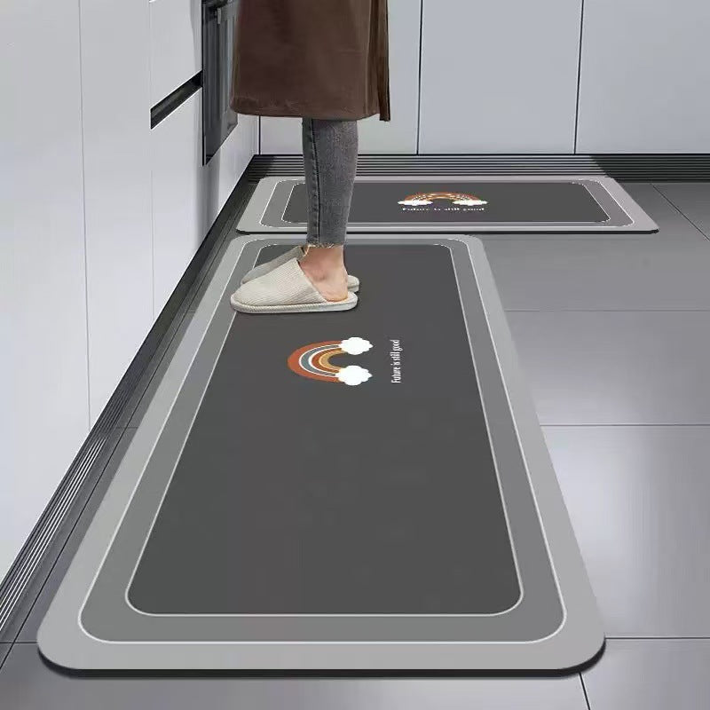 Diatom mud kitchen floor mat non-slip oil-proof absorbent mat door stain-resistant floor mat waterproof household washable erasable carpet