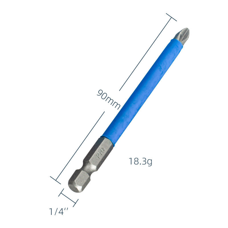 Yunbei non-slip batch head electric wind batch nozzle electric screwdriver head magnetic batch head PH2 blue leather cross batch head
