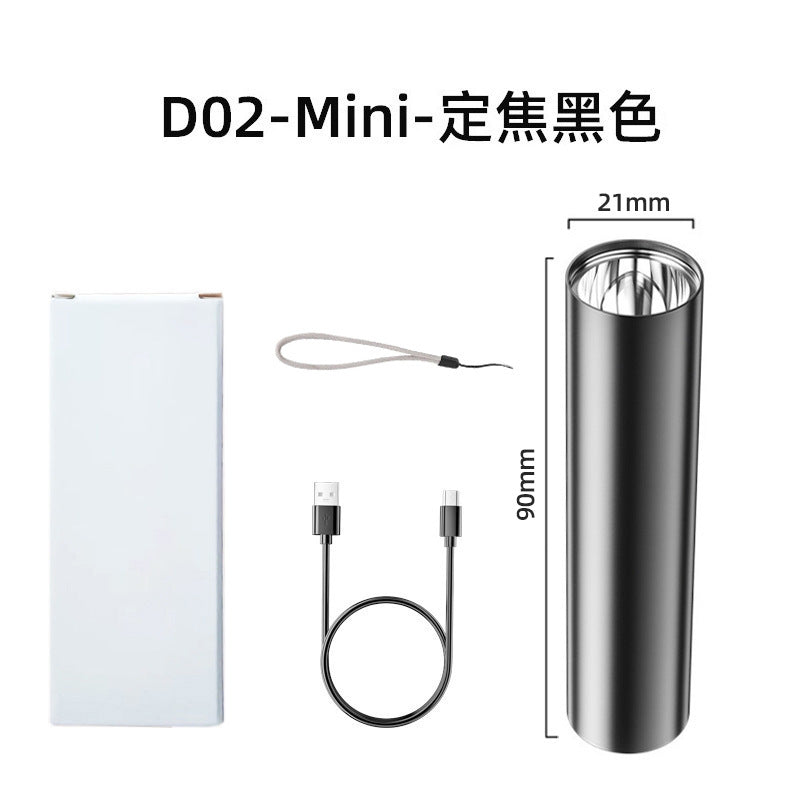 Aluminum Alloy Led Mini Flashlight USB Rechargeable Outdoor Lighting Strong Light Home Portable Gift