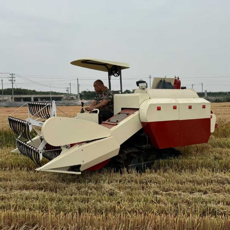 Vertical Axis Flow Soybean Combine Harvester, All-Terrain Available Harvester, Wode Rice Harvesting and Threshing Machine