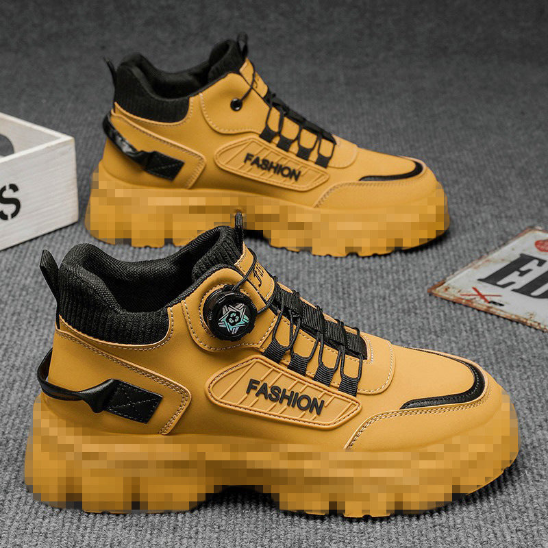 2026 Spring Martin Boots Men's Mid-Top Casual Sports Outdoor Hiking Men's Waterproof Non-Slip Height-Increasing Martin Boots