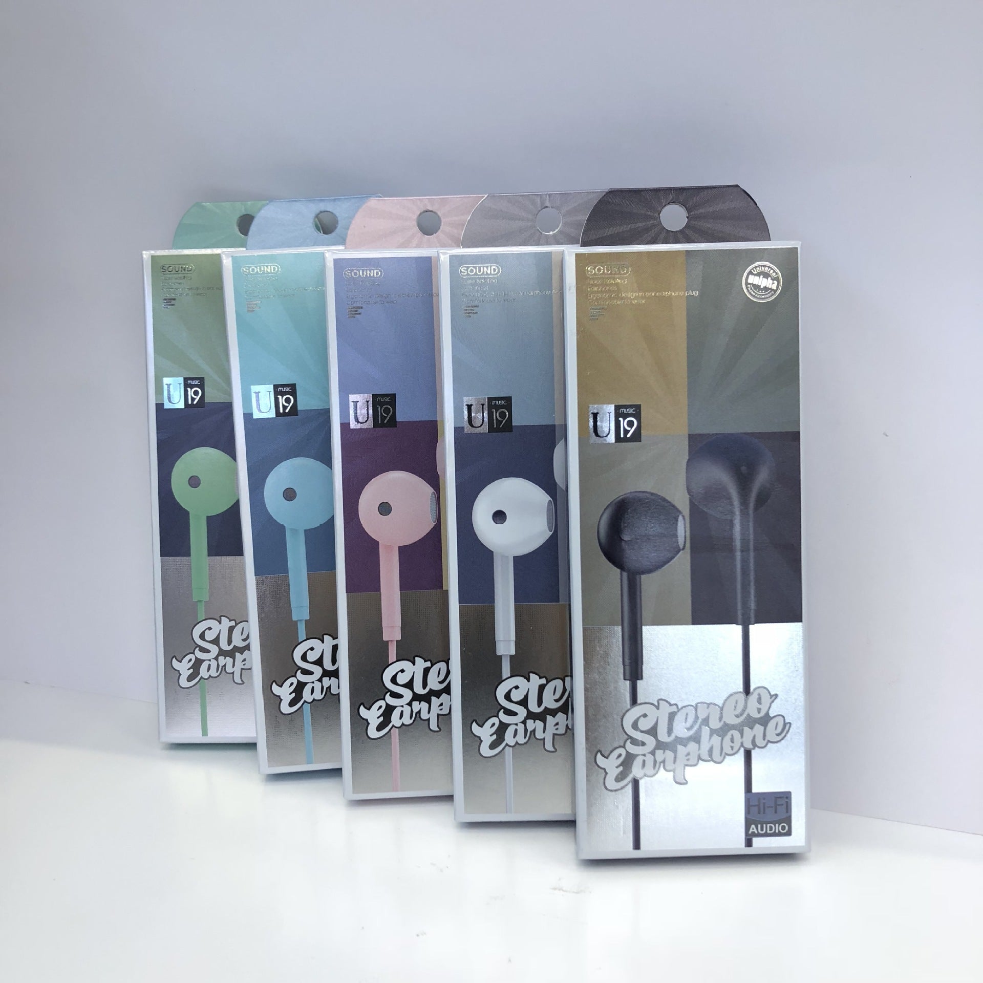 U19 U18 Wired Headphones Glossy U88 Macaron Headphones Flat Ear Heavy Bass Karaoke Call Microphone