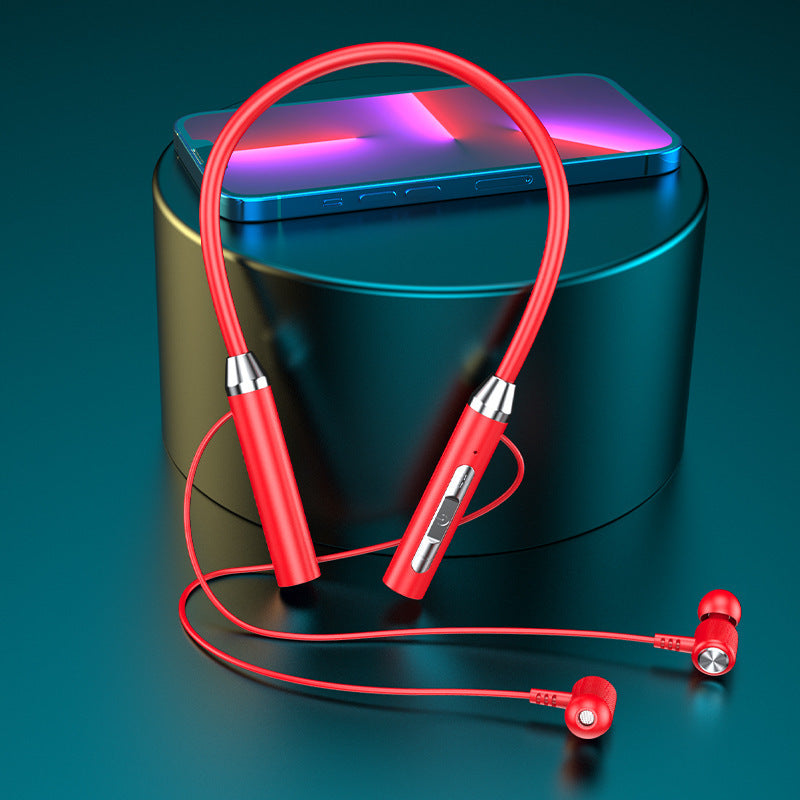 Popular Hanging Neck Bluetooth Headset Wireless Sports Ultra-Long Standby Heavy Bass Bluetooth Earbuds Factory Ready Stock