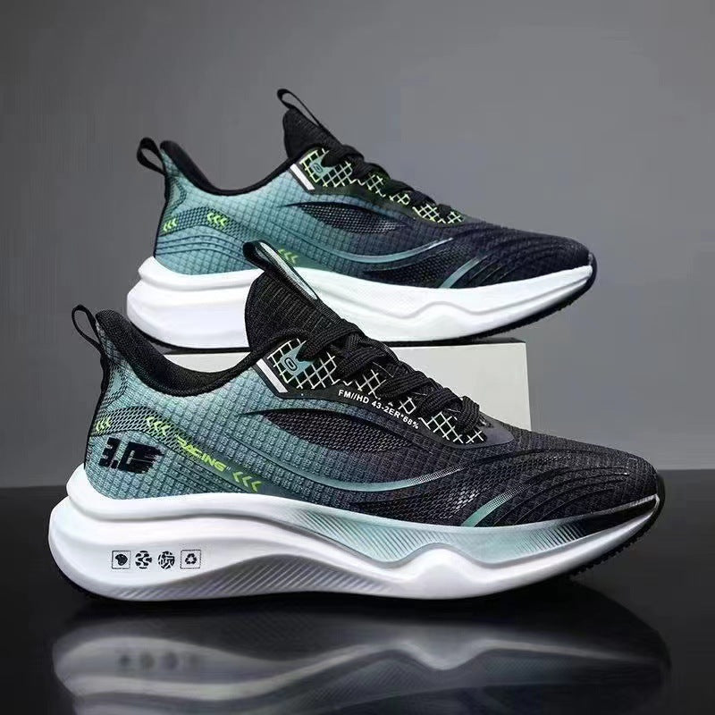 Spring and Autumn New Ultra-Light Running Shoes Sports Shoes Breathable Shock-Absorbing Soft-Soled Student Lightweight Running Shoes for Men