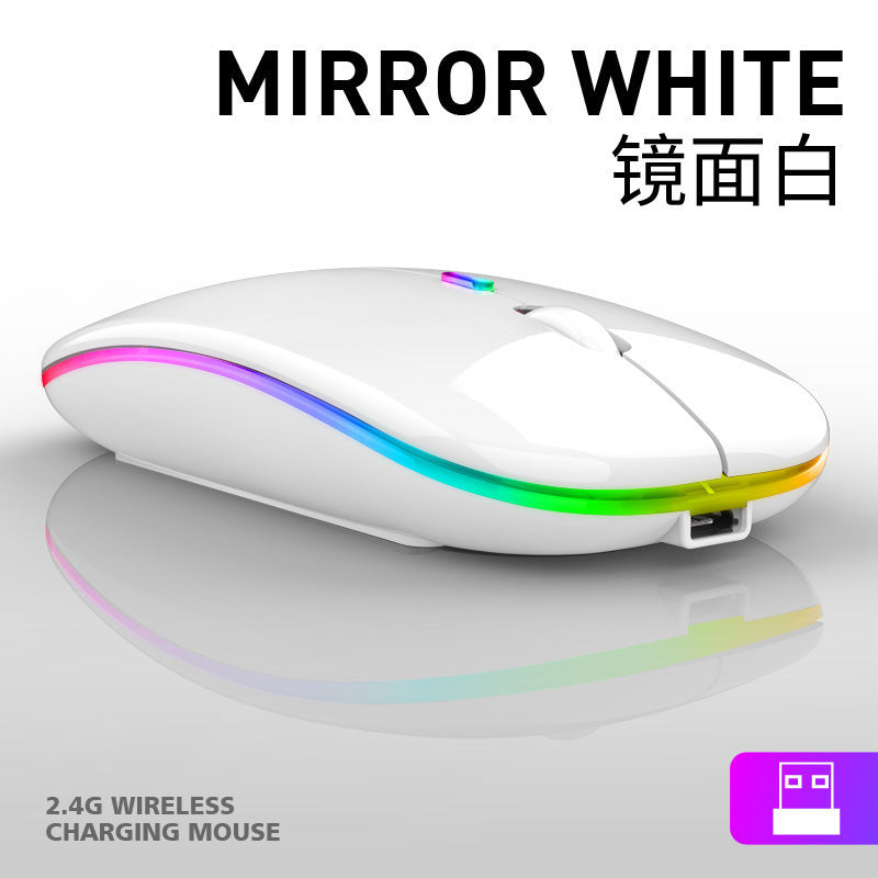 Rechargeable Wireless Bluetooth Dual-Mode Silent Mouse, Compatible with Mobile Phones and Tablets, Three-Mode