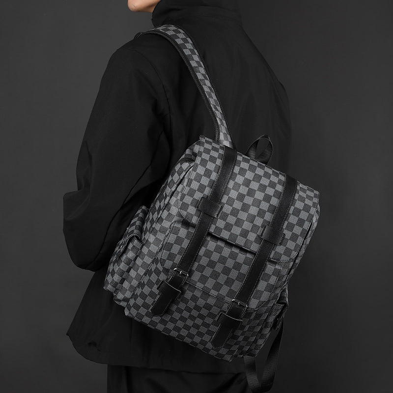 College Style Backpack Plaid Men's Backpack Youth Campus Travel College Student Bag British Business Computer Bag