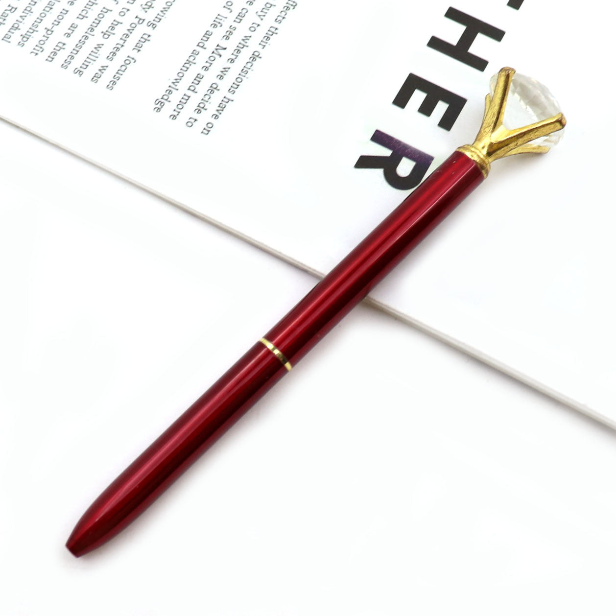Student Creative Crystal Diamond ballpoint pen advertising pen carved LOGO cross-border large diamond pen metal ballpoint pen