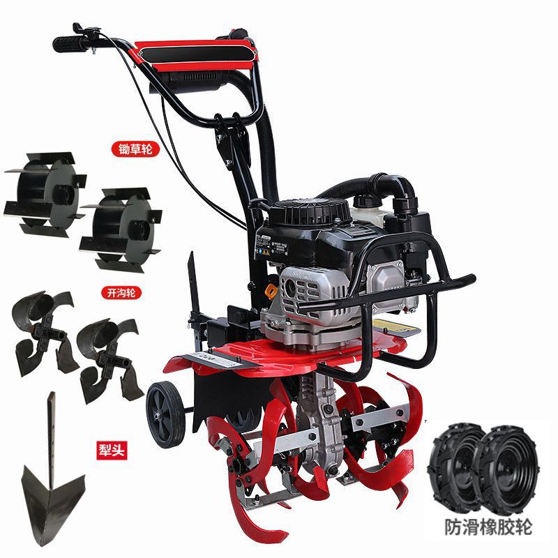 Wuyang Electric Start Micro Tillage Machine Small Gasoline Household Four-Stroke Soil Loosening Paddy Field Weeding Trenching Machine Tillage Rotary Tillage