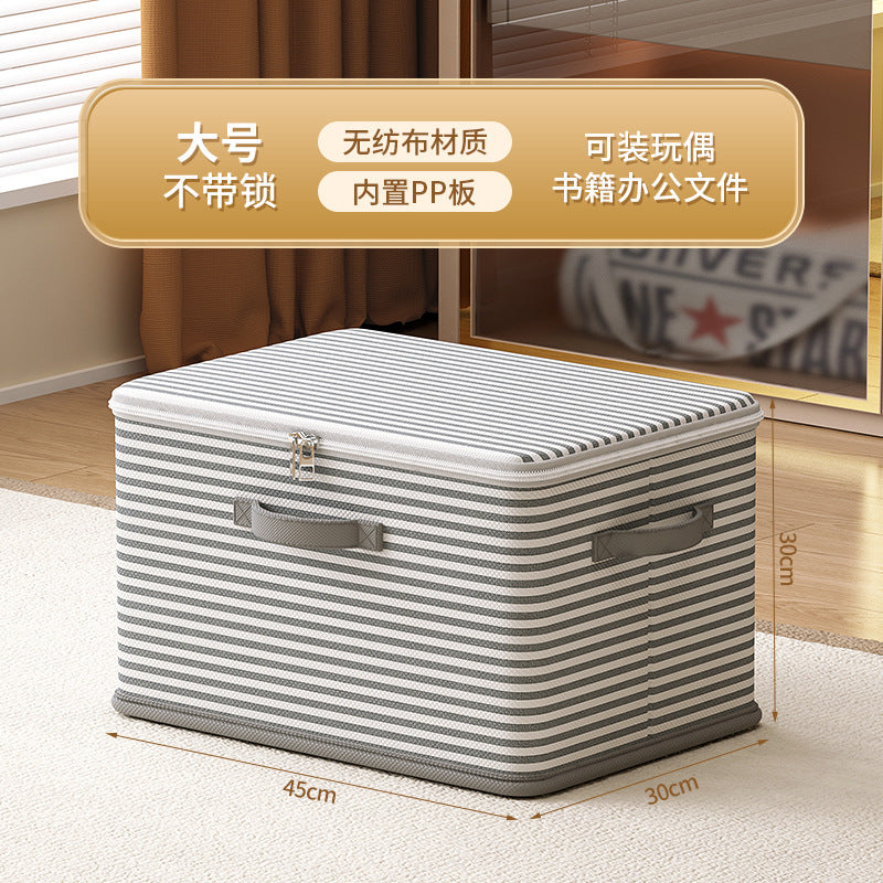 Clothes with Lock Fabric Finishing Box Household Super Large Capacity Foldable Clothes Wardrobe Toy Storage Basket Storage Box