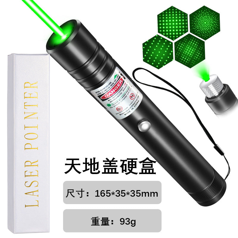 Laser light green laser high power USB direct charge star pattern laser red light green laser flashlight