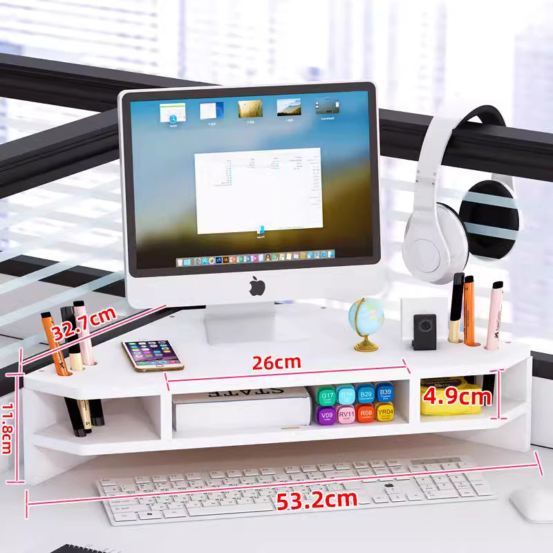 Desktop Monitor Computer Elevated Double-Layer Display Stand Office Desk Elevated Multi-Functional Storage Rack