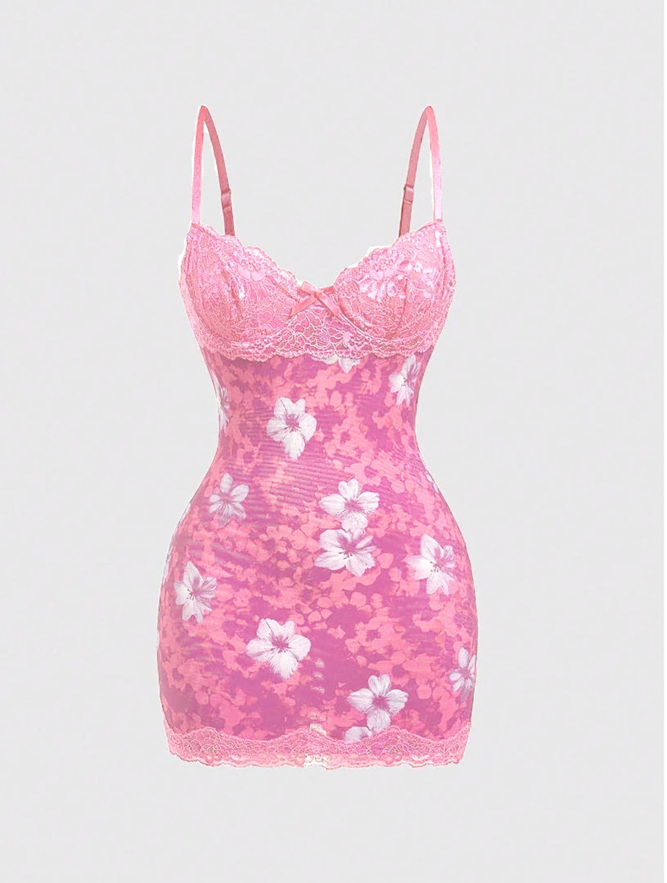 2025 Cross-Border Amazon Sexy Lace Suspender Skirt Waist Retro Print Backless Floral Hip Skirt Fragmented Dress