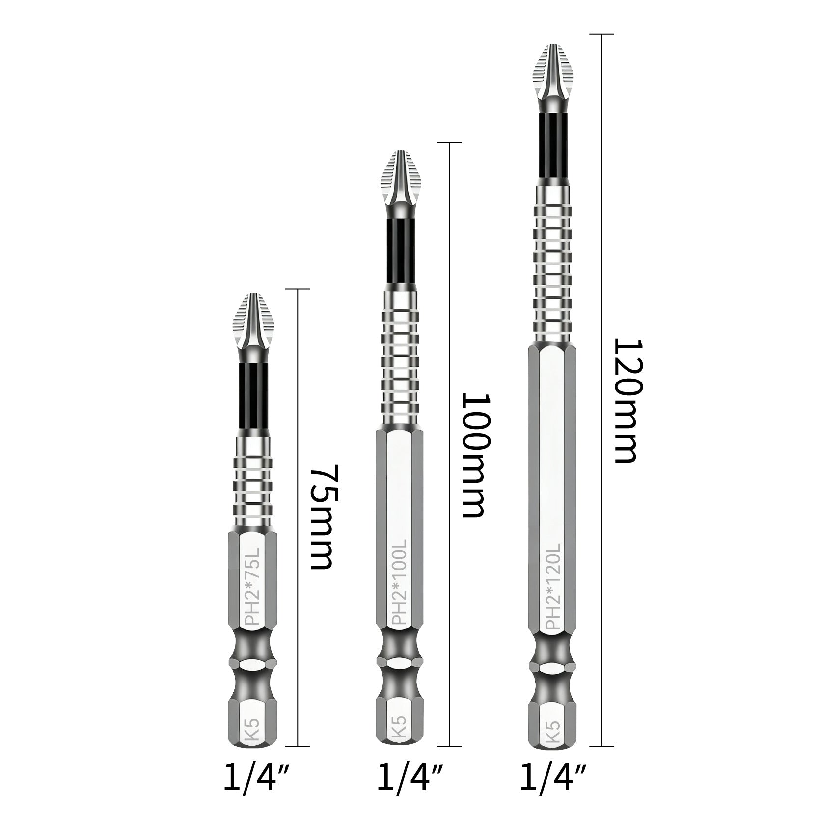 Yunbei non-slip batch head electric wind batch nozzle electric screwdriver head magnetic batch head PH2 blue leather cross batch head