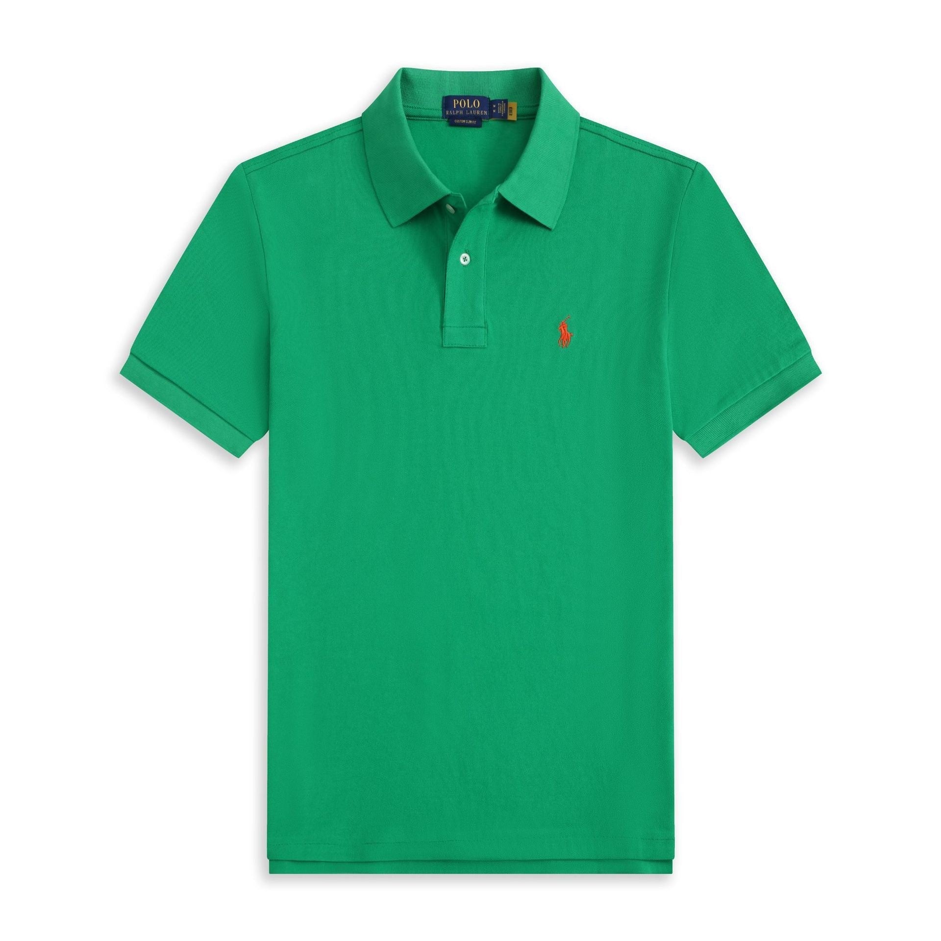 Summer Export Rlpolo Shirt Men's Short-Sleeved T-Shirt Lapel Pony Logo Embroider Casual Wear Simple and Casual