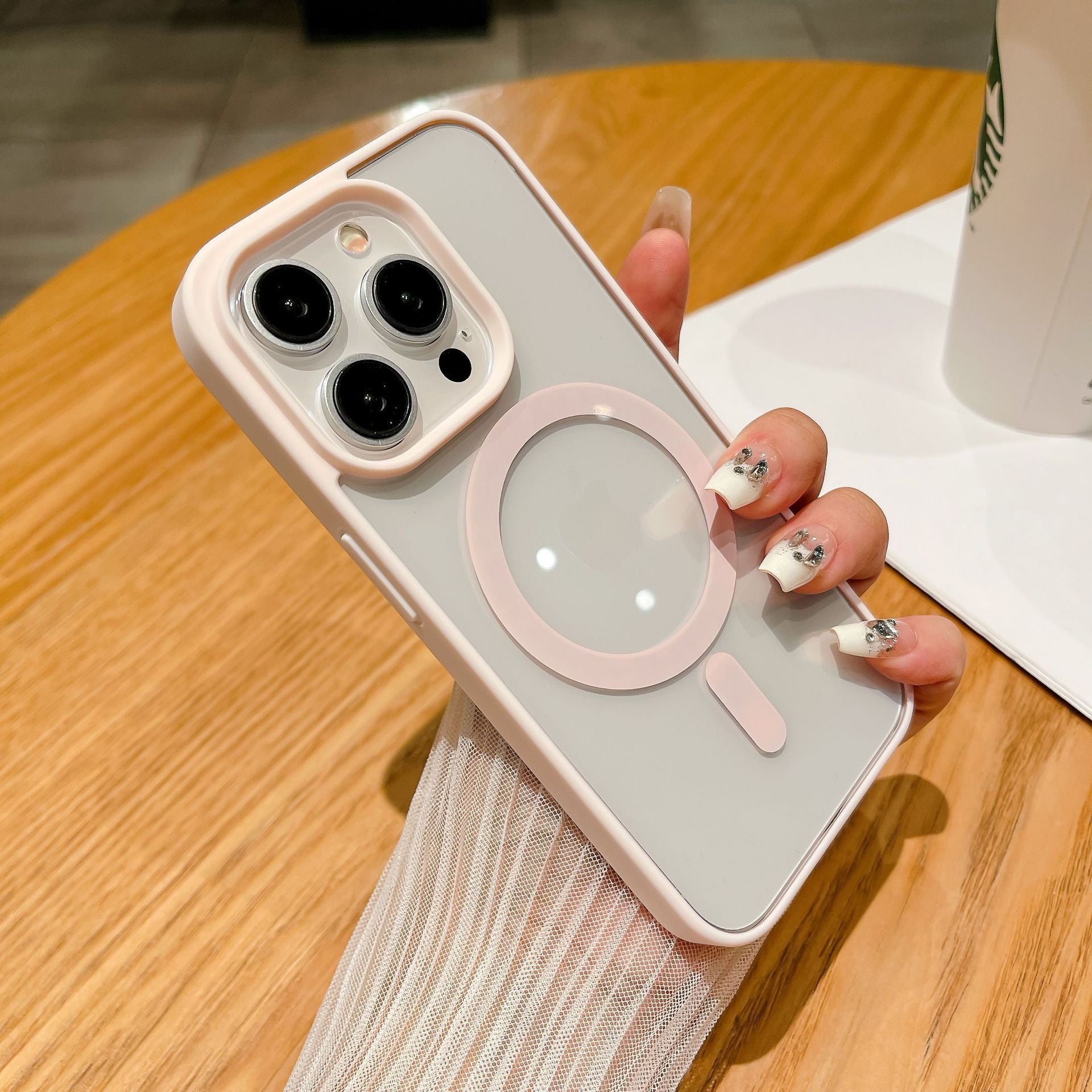 Suitable for Apple 17Pm Magnetic Phone Case, Transparent Acrylic Heat Dissipation, Anti-Drop iPhone 15 Matte Protective Case 16