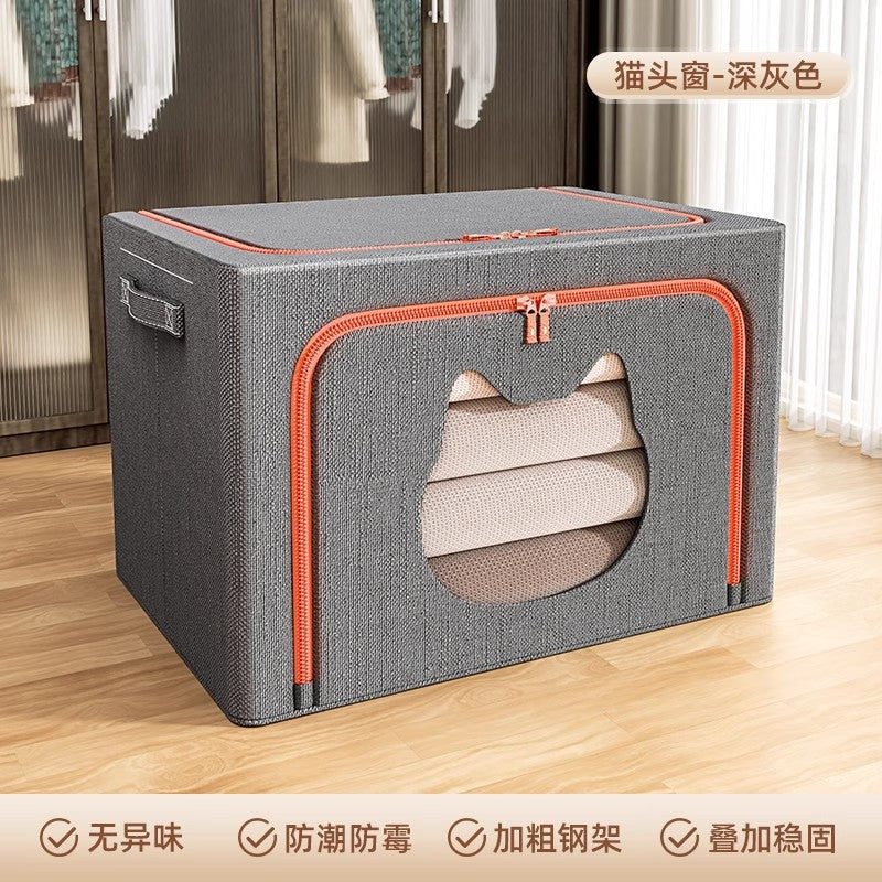 New Animal Head Storage Box Cotton and Linen with Steel Frame Fabric Clothes Storage Box Folding Quilt Storage Storage Box