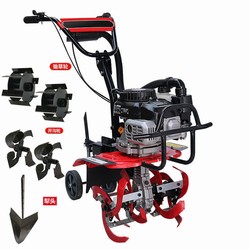 Wuyang Electric Start Micro Tillage Machine Small Gasoline Household Four-Stroke Soil Loosening Paddy Field Weeding Trenching Machine Tillage Rotary Tillage