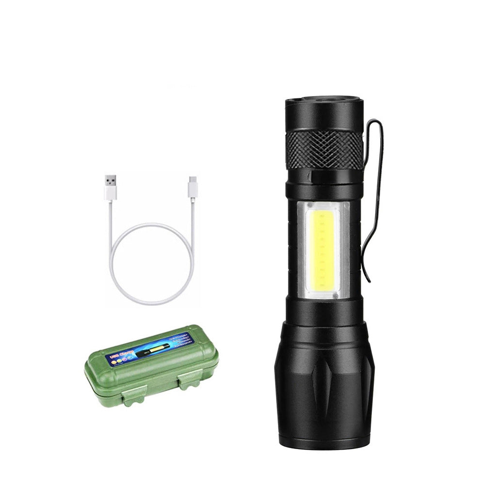 led flashlight rechargeable multi-purpose long-range portable super bright household mini portable side light