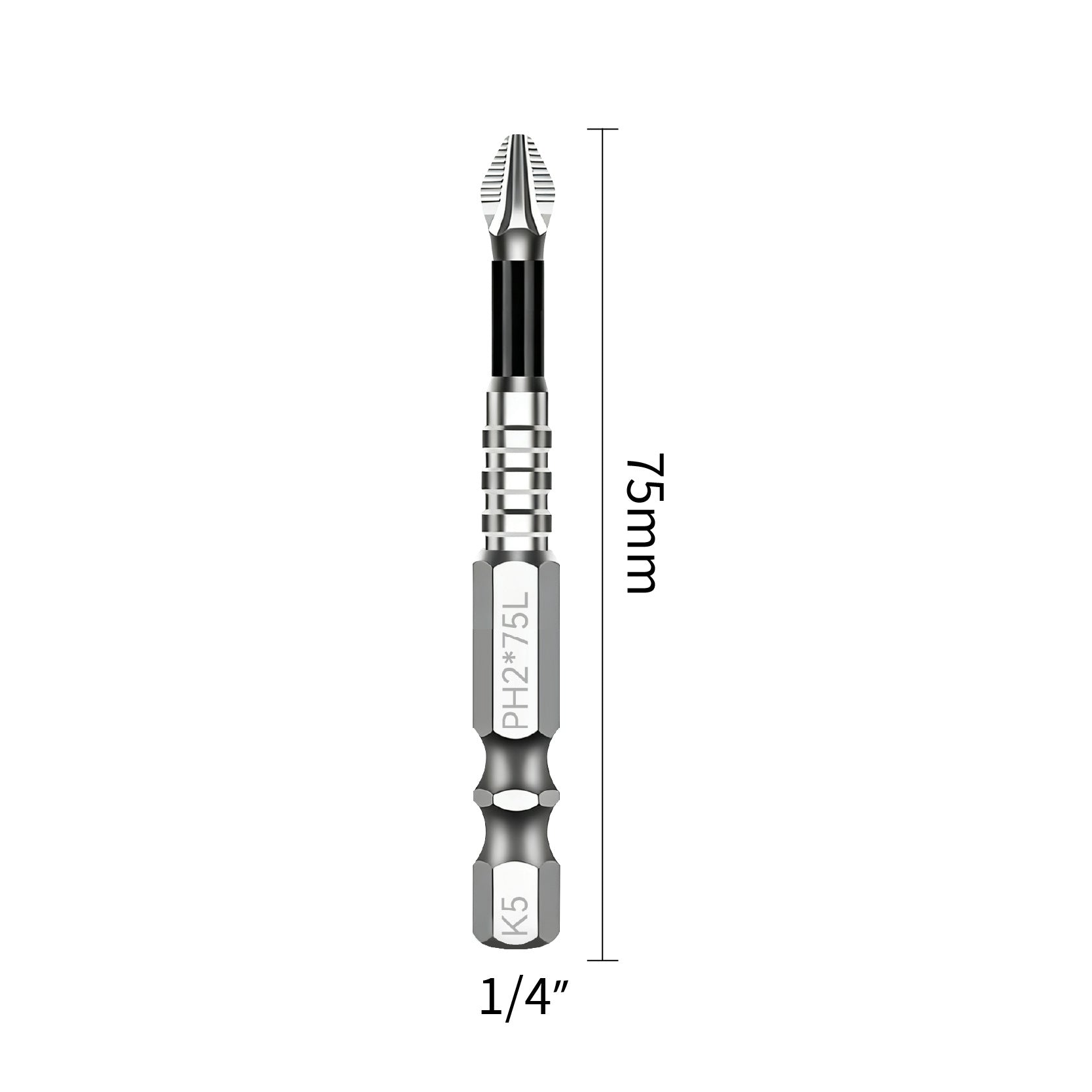 Yunbei non-slip batch head electric wind batch nozzle electric screwdriver head magnetic batch head PH2 blue leather cross batch head