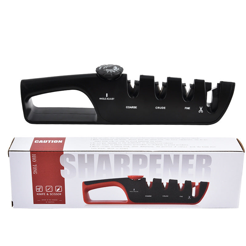 New adjustable four-in-one knife sharpener factory direct knife sharpener household multifunctional grindstone kitchen tool