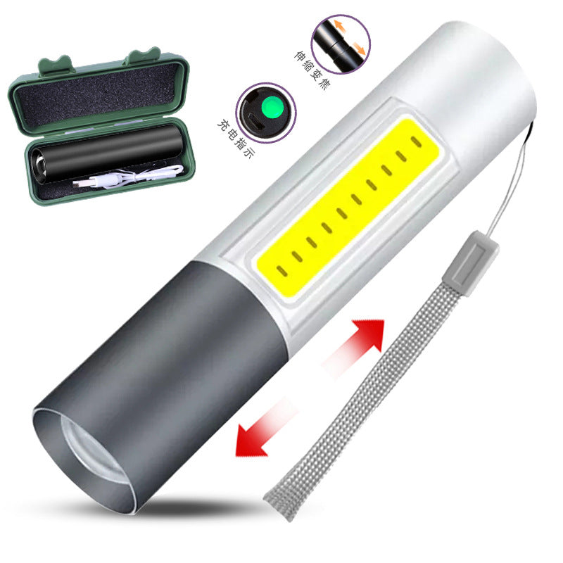 led flashlight rechargeable multi-purpose long-range portable super bright household mini portable side light