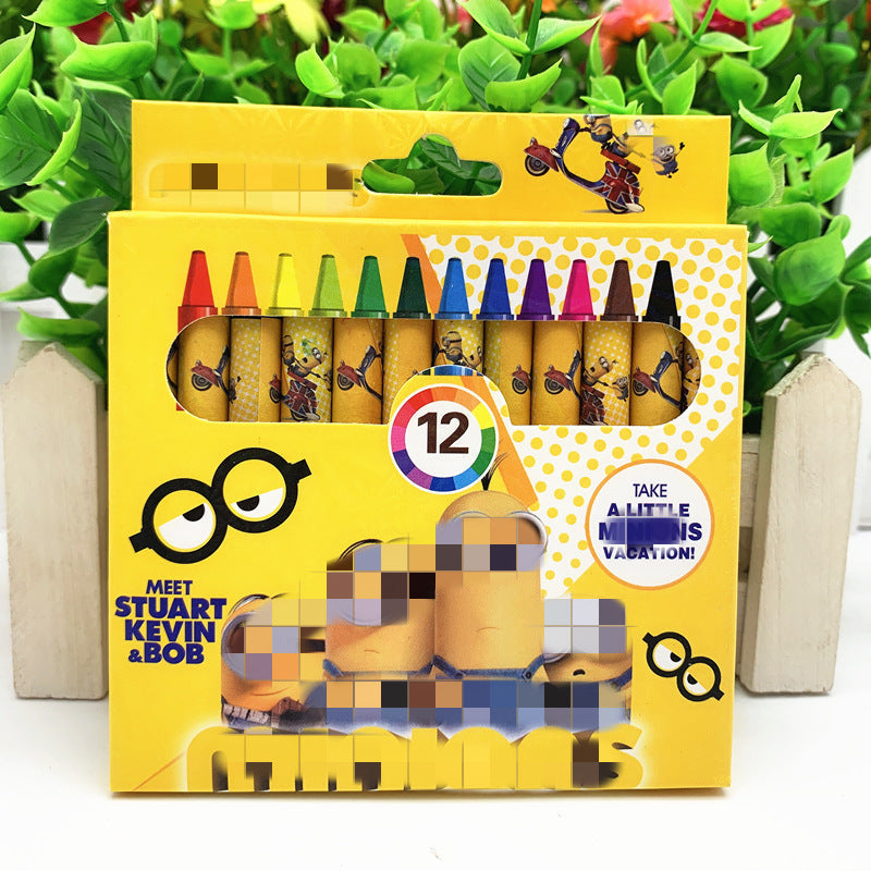 Primary school stationery crayon 12 color set cartoon kindergarten gift painting oil painting stick children small prize gift