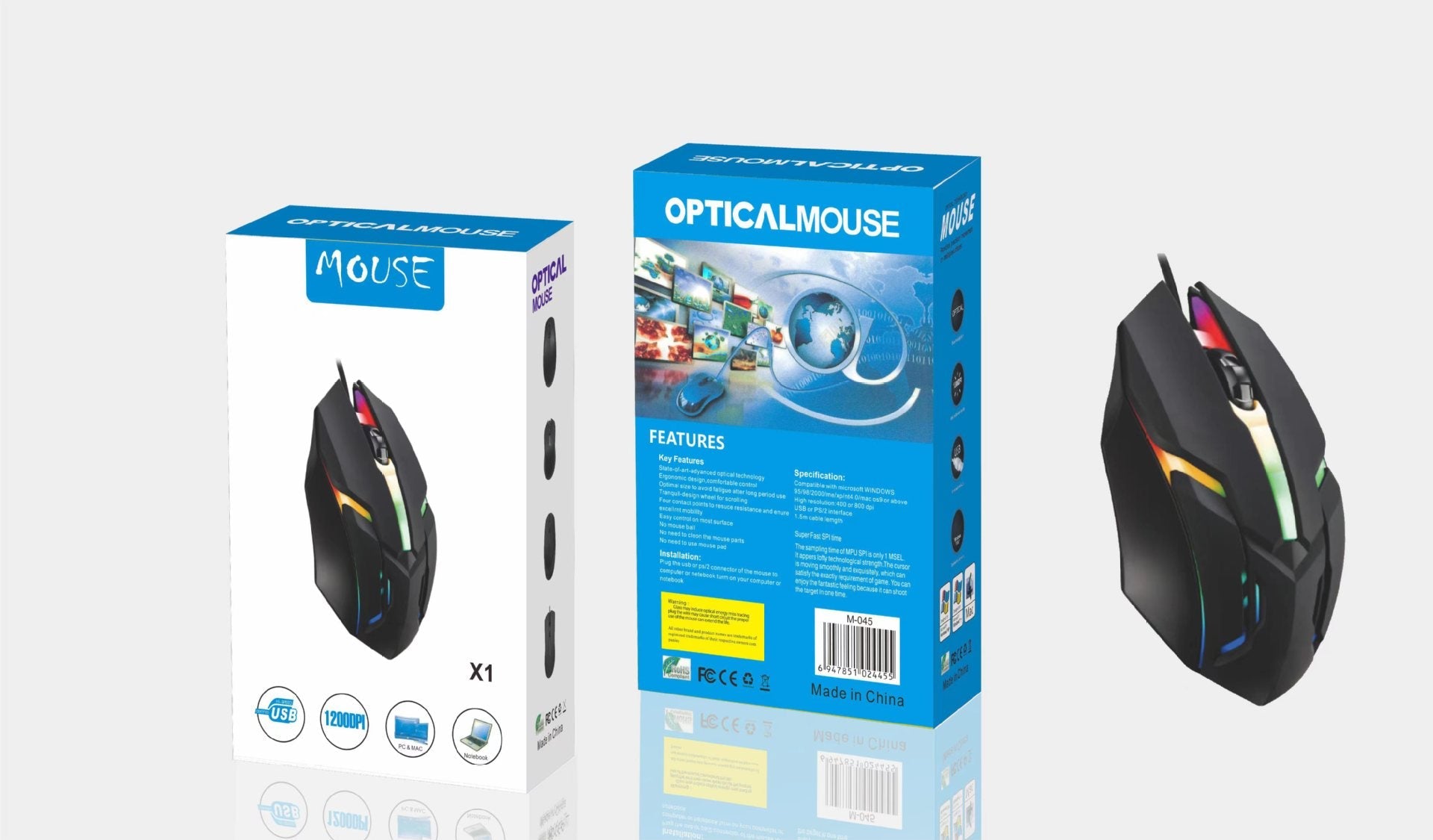 Neutral Wired USB Mouse Home Office Business Notebook Desktop