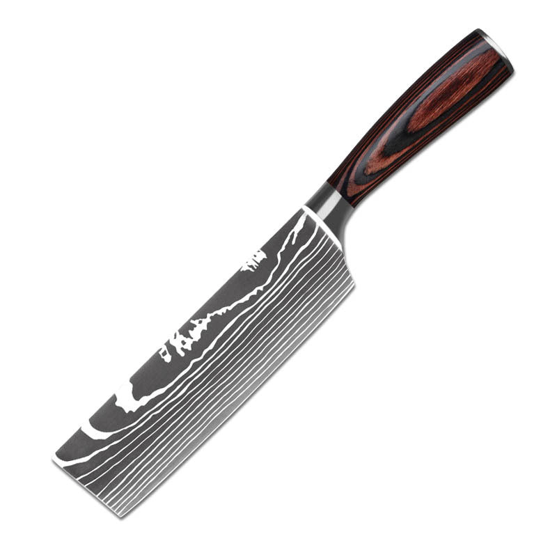 Laser Pattern Western-style Chef Knife Kitchen Knife Sande Knife Damascus Pattern Chef Knife Kitchen Knife suit