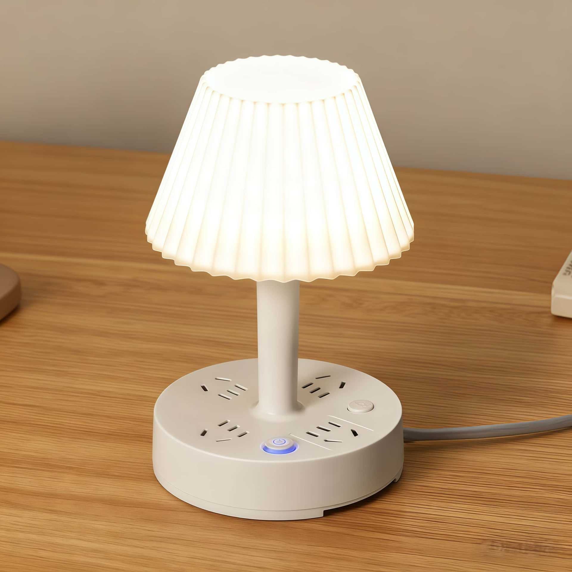 Power Strip with Desk Lamp, Bedside Ambient Light with USB and Pd Charging Ports