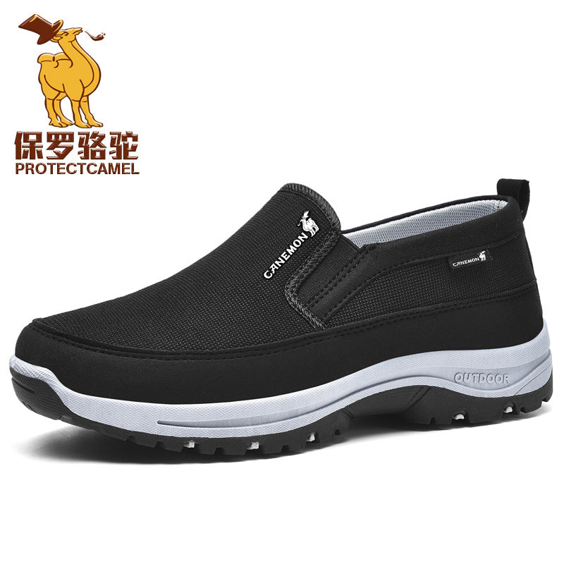 Men's Non-slip Slip-on Walking Shoes  Large-size Casual Mesh Sports Shoes Soft-soled Travel Shoes
