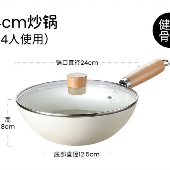 Small iron pot 20cm Japanese-style mini household uncoated flat cooking pot induction cooker suitable for small wok