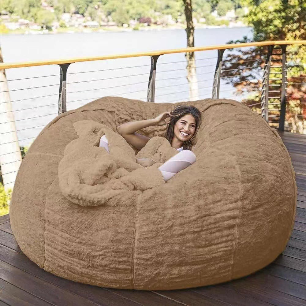 Amazon Lazy Sofa Sponge Bed Bean Bag Double Three-Person Bedroom Plush Bean Rice Fabric Recliner Jacket