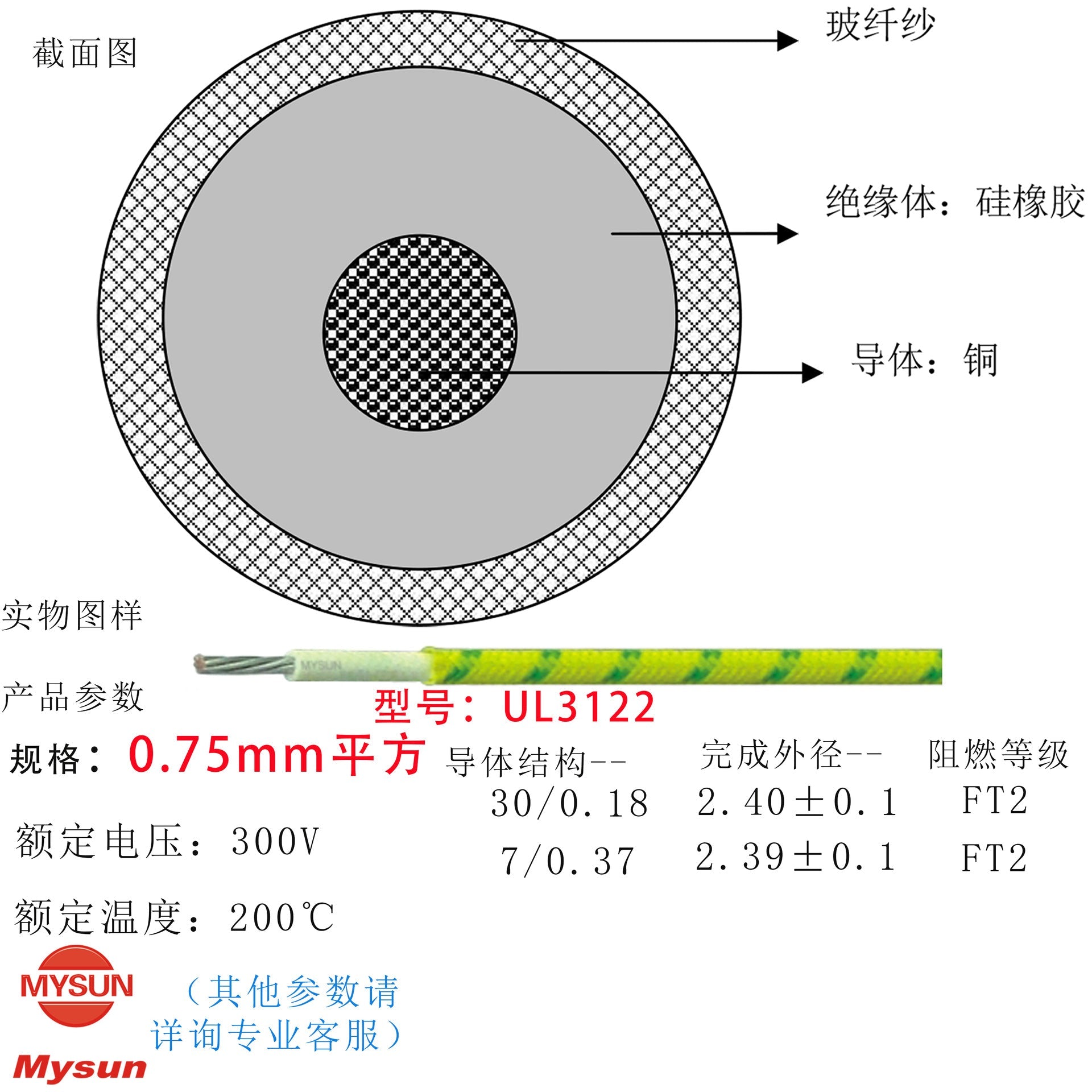 Manufacturer Ul3122 High Temperature Wire Silicone Braided Wire 16-26Awg Flame Retardant 200 Degree Digital Wire American Standard Insulating Wire