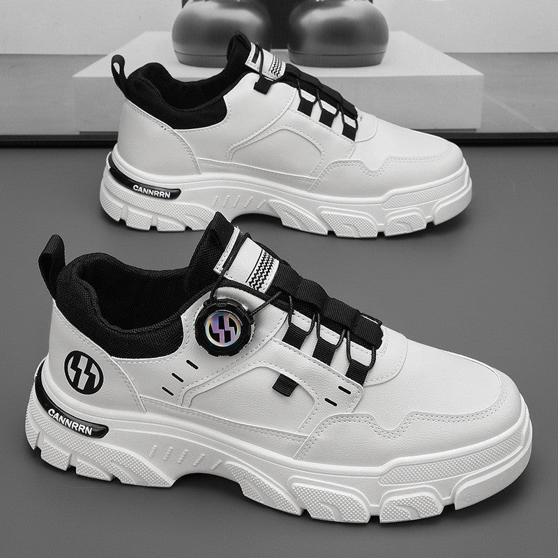 Men's Shoes 2025 Spring New Low-top Slip-on Swivel Button Sports Casual Trendy Shoes Outdoor Waterproof Tooling Shoes
