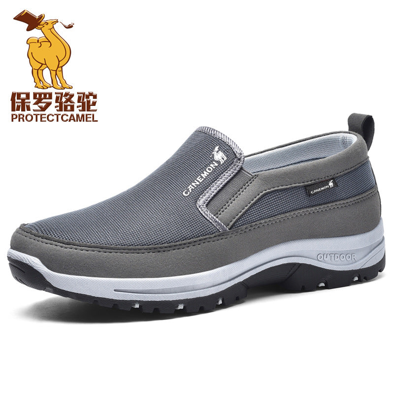Men's Non-slip Slip-on Walking Shoes  Large-size Casual Mesh Sports Shoes Soft-soled Travel Shoes