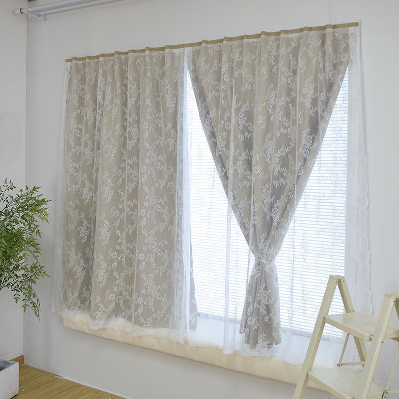 Blackout Curtains for Rental House Bedroom Bay Window, No-Drill Installation with Magic Tape Adhesive for Small Windows