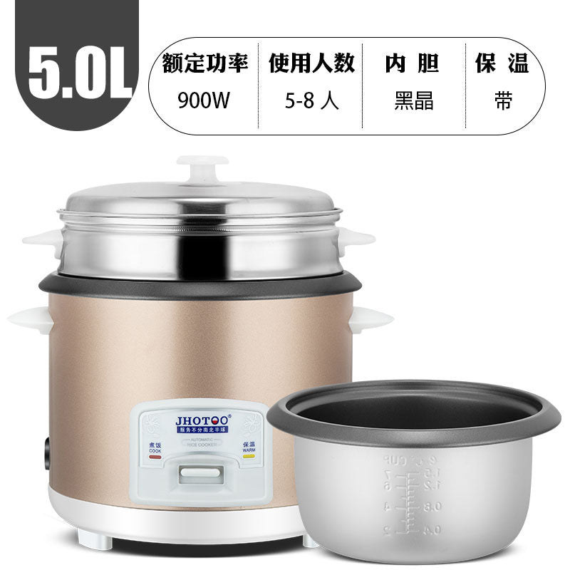 Rice Cooker Household Multifunctional Old-Fashioned Non-Stick Pot 1-2-6 Liters 5 Large Capacity Dormitory Automatic Rice Cooker Black Crystal