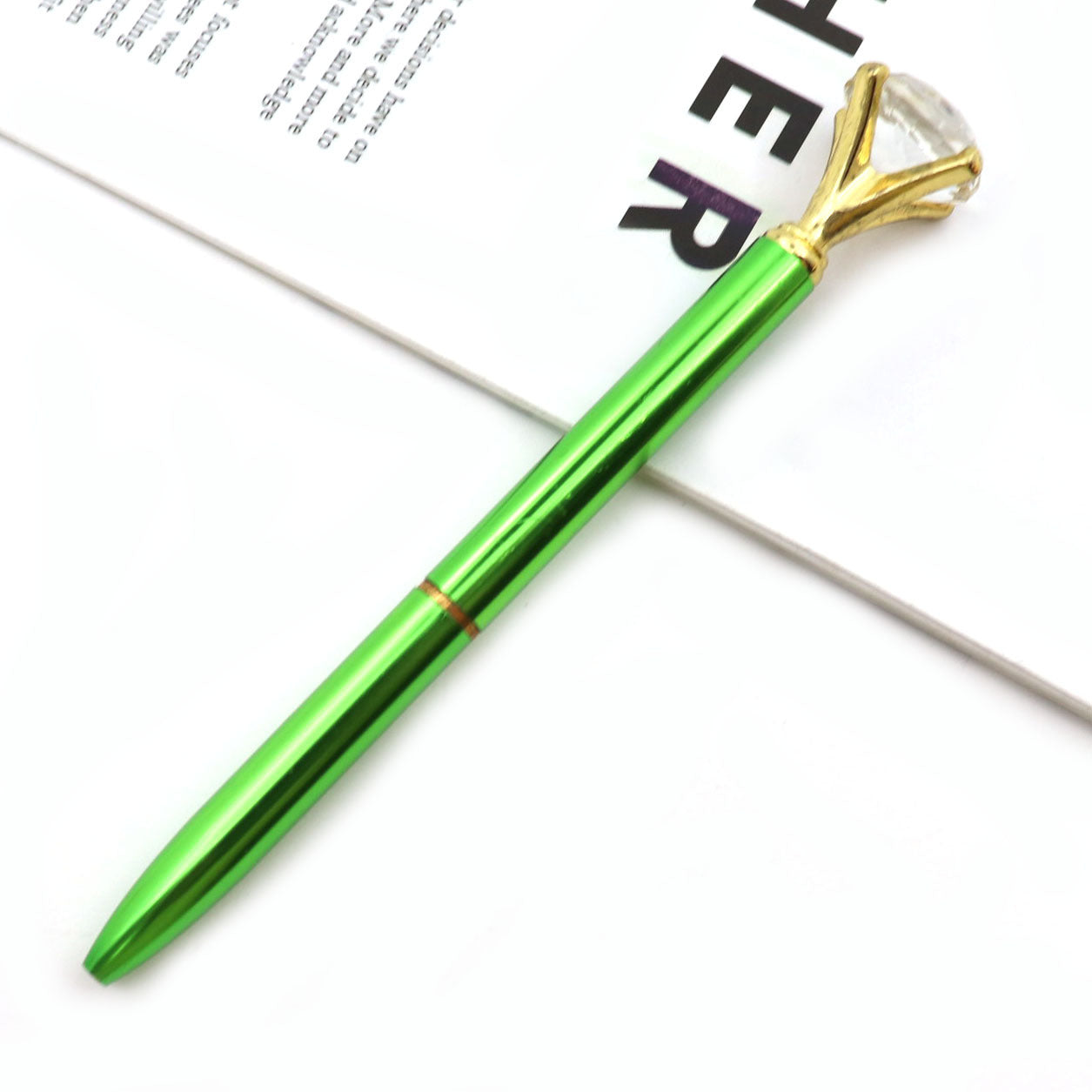 Student Creative Crystal Diamond ballpoint pen advertising pen carved LOGO cross-border large diamond pen metal ballpoint pen