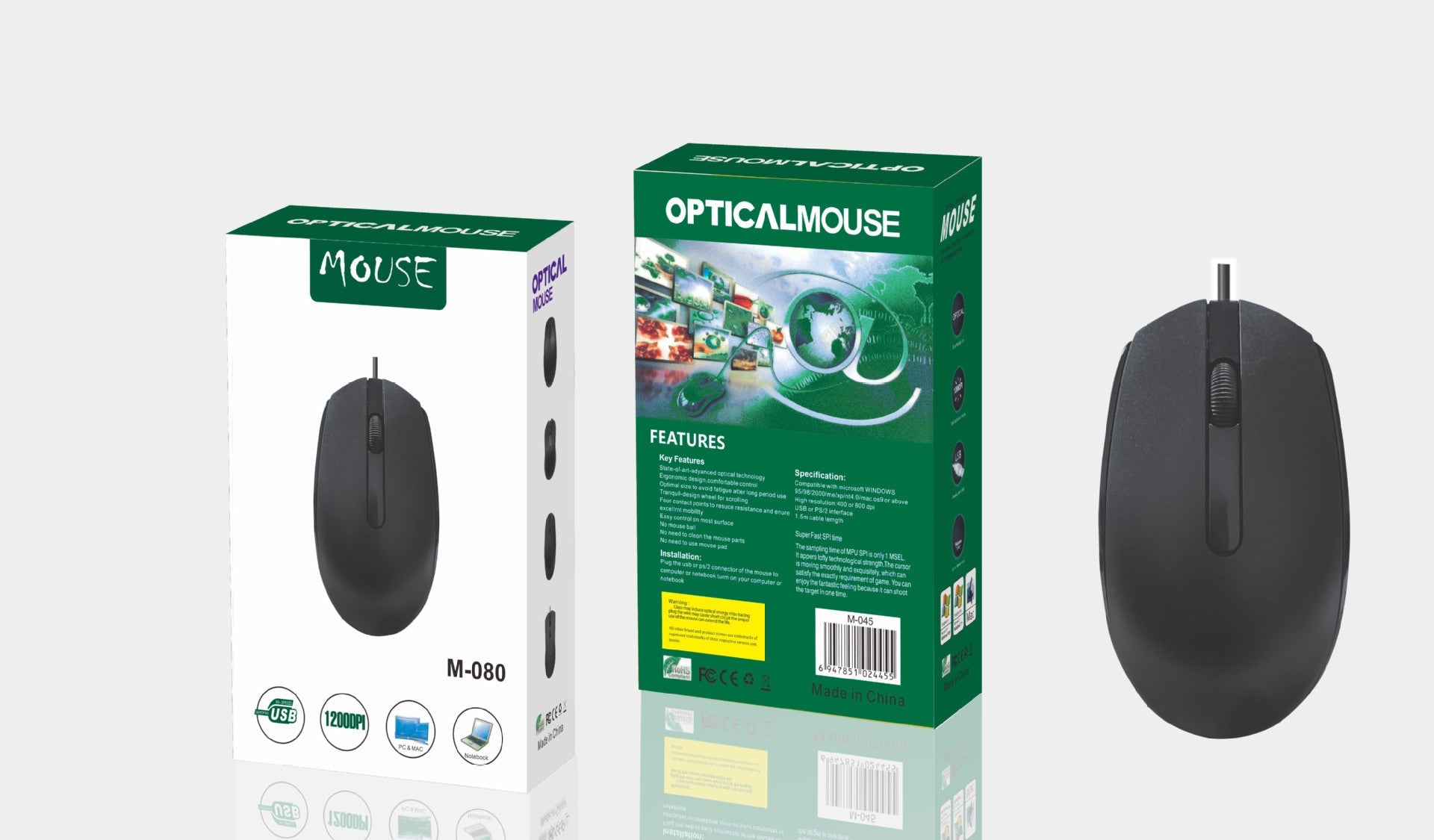 Neutral Wired USB Mouse Home Office Business Notebook Desktop