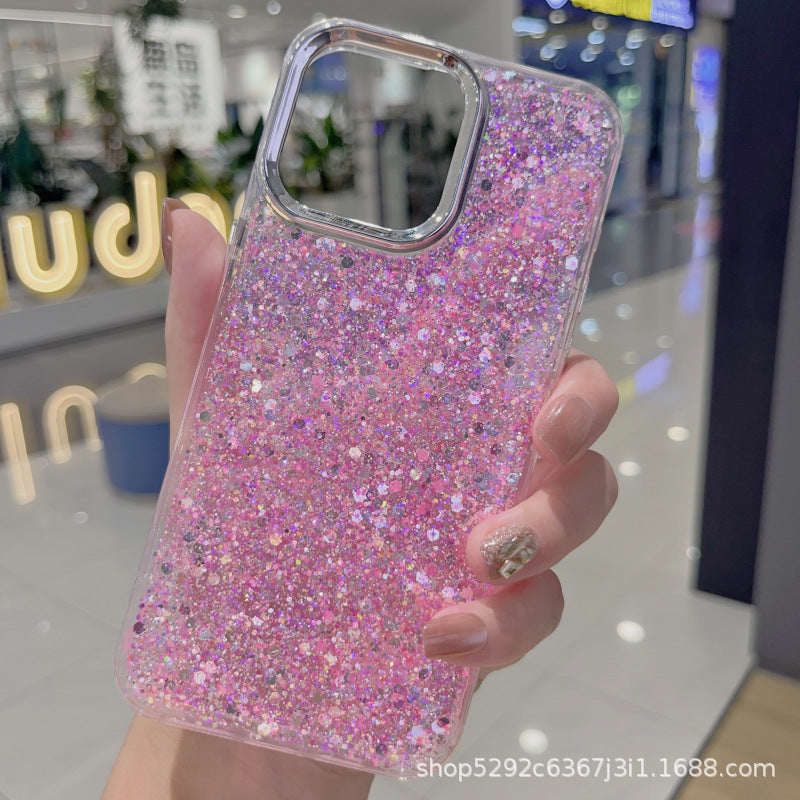 Diamond Shell Glitter Case Suitable for iPhone 15 Electroplated Lens Frame Phone Case with Resin for Immediate Wealth New Year Edition