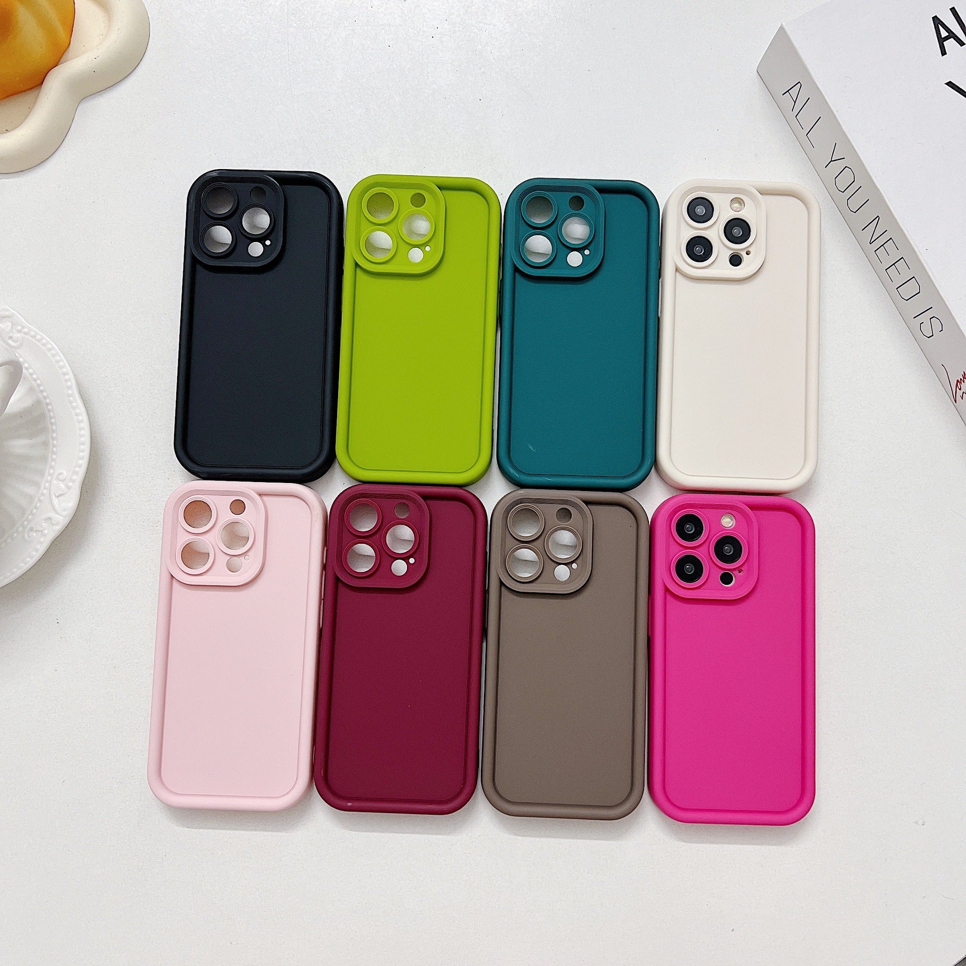 Suitable for New Apple 17 Emery Mobile Phone Case Material Pure Color 15Tpu Iphone16 Mobile Phone Protective Cover