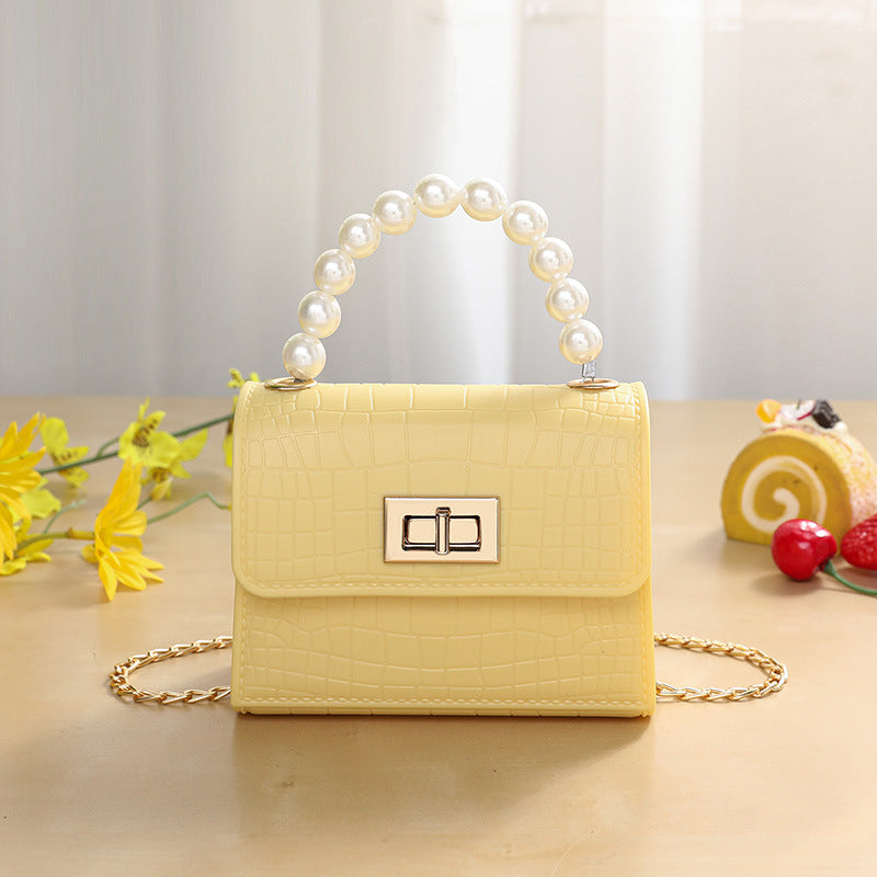 foreign trade crocodile pattern Pearl portable jelly bag shoulder Women's bag messenger bag bags mobile phone casual bag
