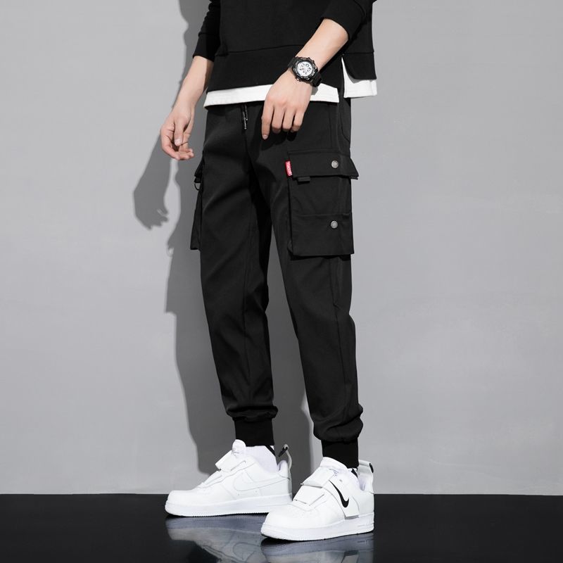 Korean Style Student Trendy Brand Slim Fit Cow Pants Youth Loose Trousers Men's Large Size Trendy Leg-toe Casual Long Pants