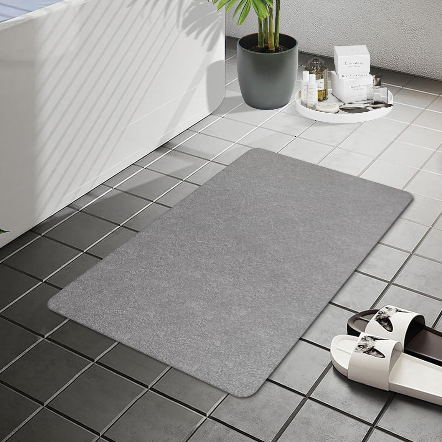 Diatom Mud Floor Mat Bathroom Toilet Door Absorbent Mat Non-Slip Household Toilet Foot Mat Carpet Home Sludge Resistance