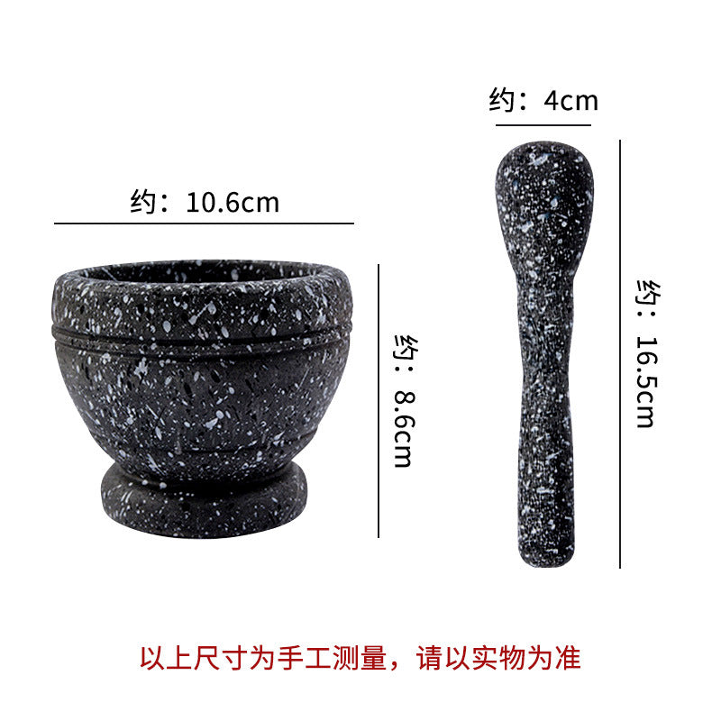 Imitation Wood Garlic Press Kitchen Garlic Mortar Pepper Mortar Old-Fashioned Pestle Household Medicine Cup Garlic Masher Garlic Mortar