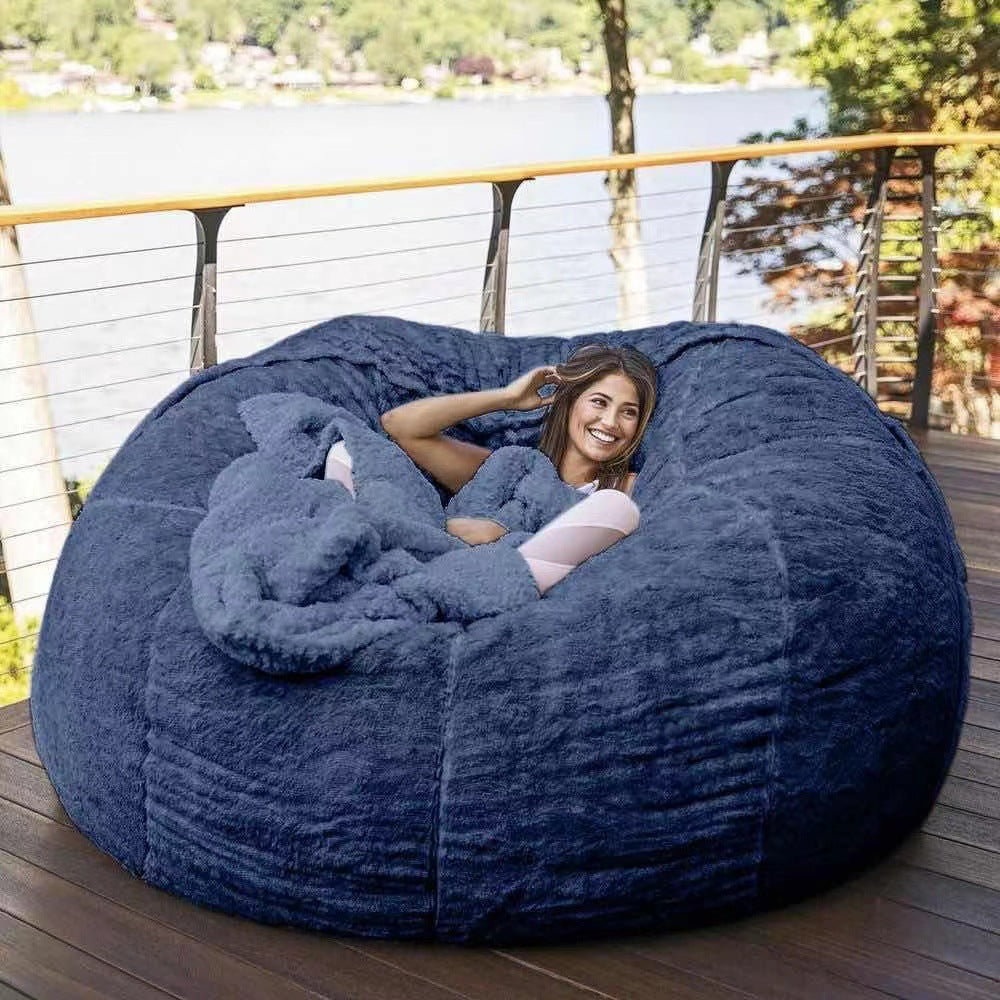 Amazon Lazy Sofa Sponge Bed Bean Bag Double Three-Person Bedroom Plush Bean Rice Fabric Recliner Jacket